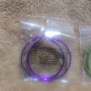 💕5 For 25 💕Purple,Pink,Green,Or Blue Hoop Earrings
